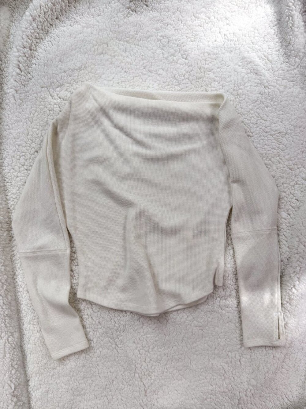Free People We The Free Asymmetrical Thermal Top XS Cream | Date night